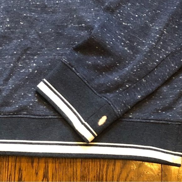 URBAN PIPELINE Mens Blue Speckled Full Zip Jacket Striped Collar Cuff Hem XXL - Picture 4 of 8